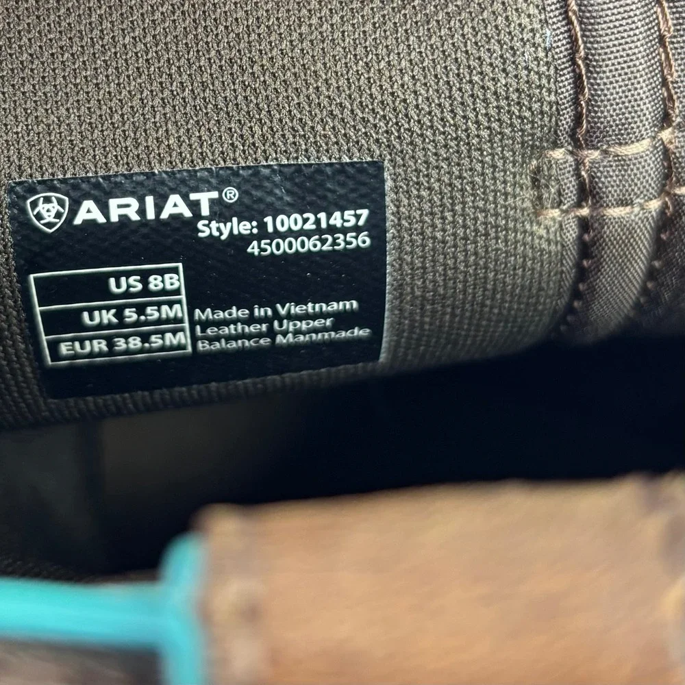 Ariat New‎ Delilah Western Boot Women's Size 8B Brown Leather Cowboy